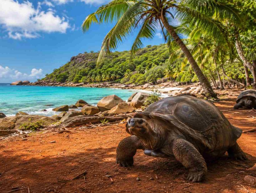 Schildkröte auf Curieuse